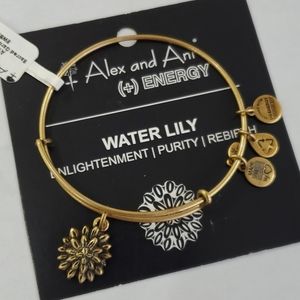Alex and Ani Water Lily Rebirth Goldtone Bracelet